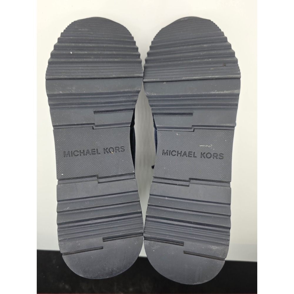 Michael Kors Velvet Sneakers Blue Silver Lace Up Women's Size 9.5 Casual Shoe - Picture 8 of 14